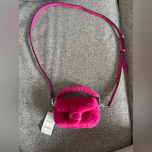 Coach Handbags - NWT Lil Nas X x Coach Shearling Tabby 12 in Bright Fuchsia style #CP940